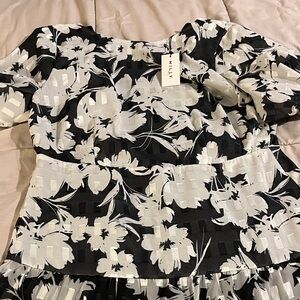 Milly Monochrome Floral Mini Dress